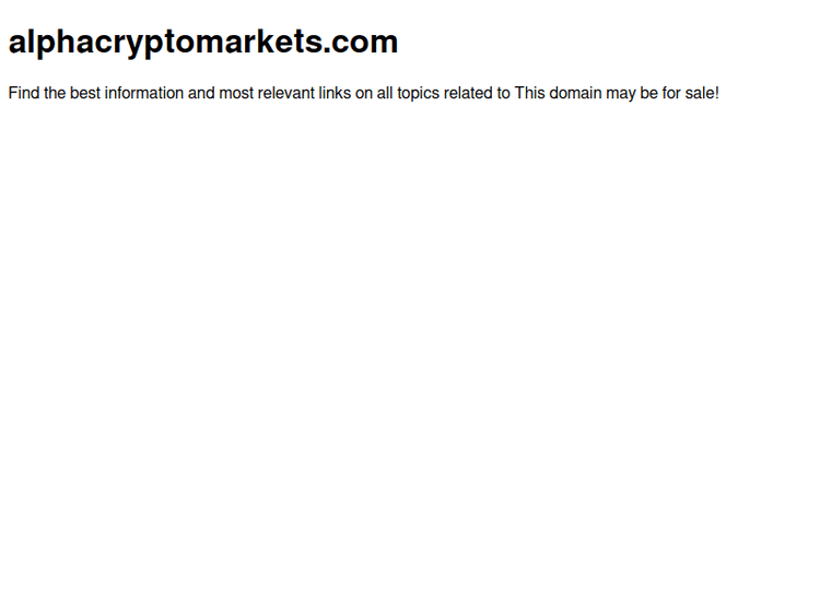 Alphacryptomarkets