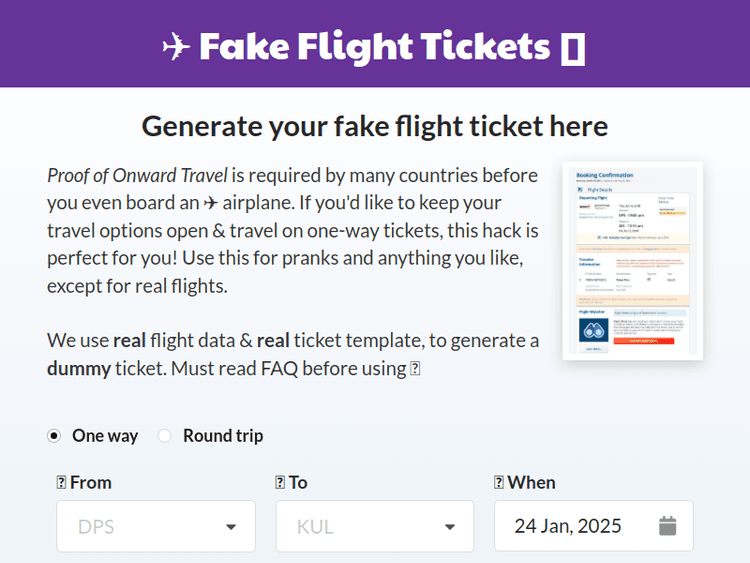 Fakeflighttickets