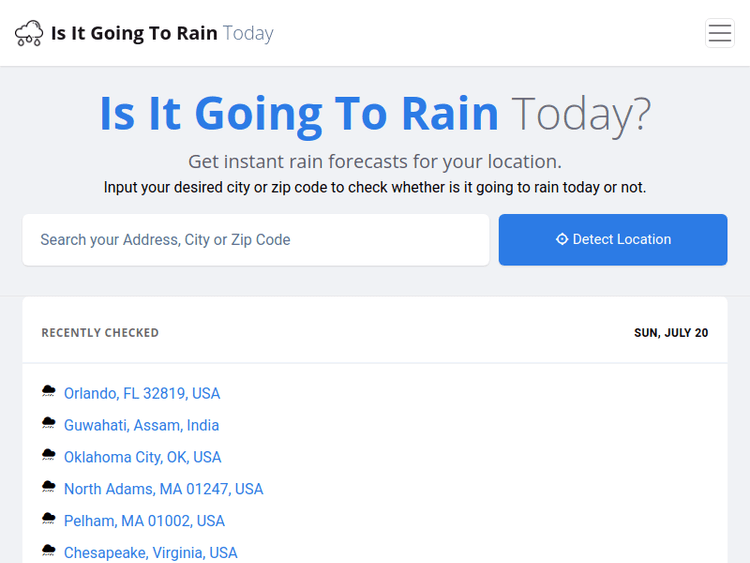 Isitgoingtoraintoday