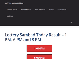 Lotterysambadresults
