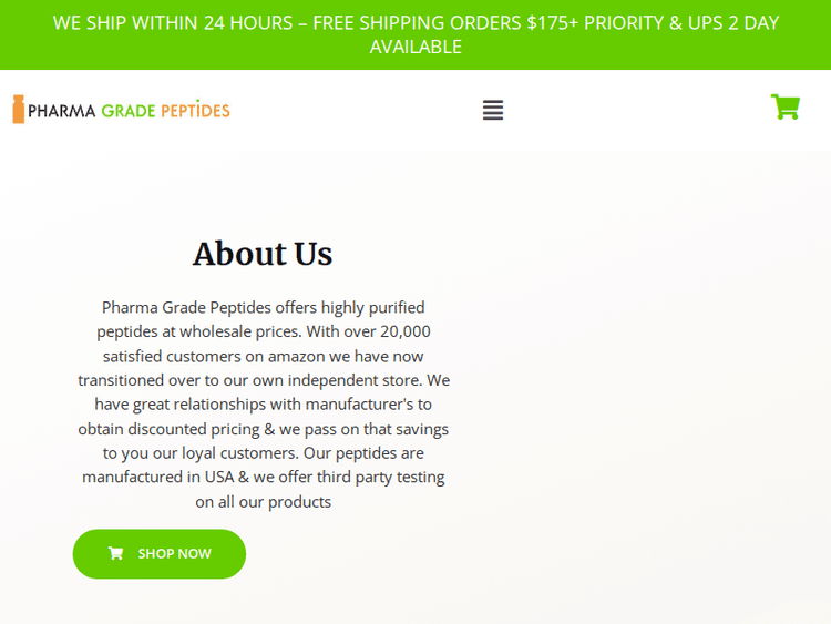 Pharmagradepeptides