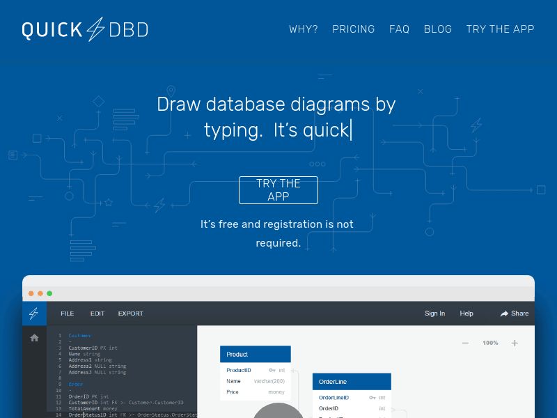 Quickdatabasediagrams
