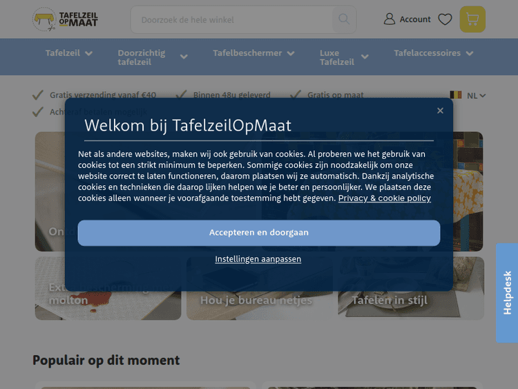 Tafelzeilopmaat