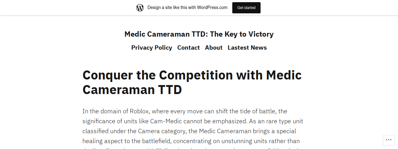 Ttdmediccameramanunitshop