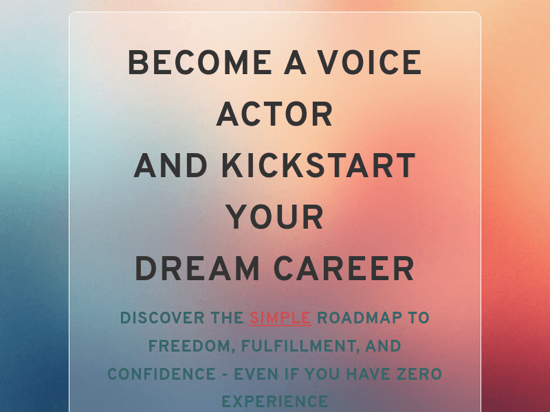 Voiceactingcareerkickstart