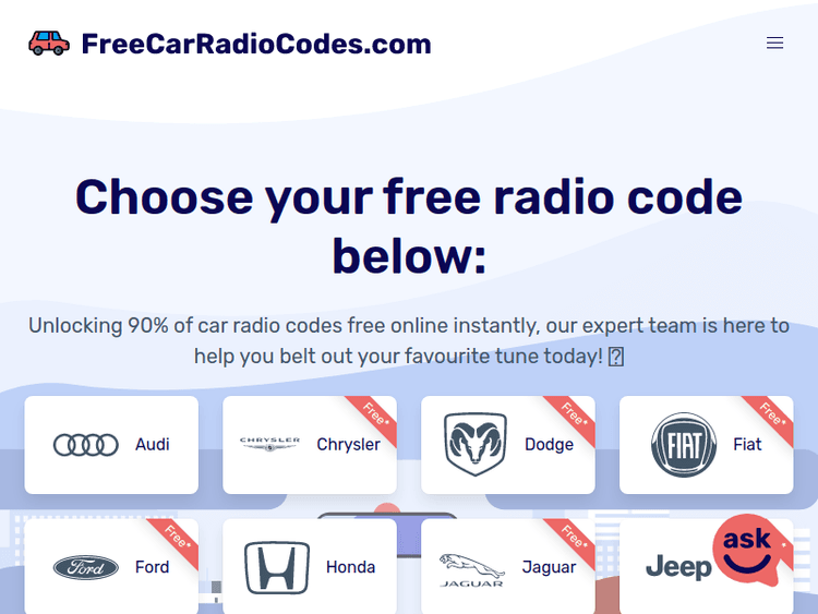 Freecarradiocodes