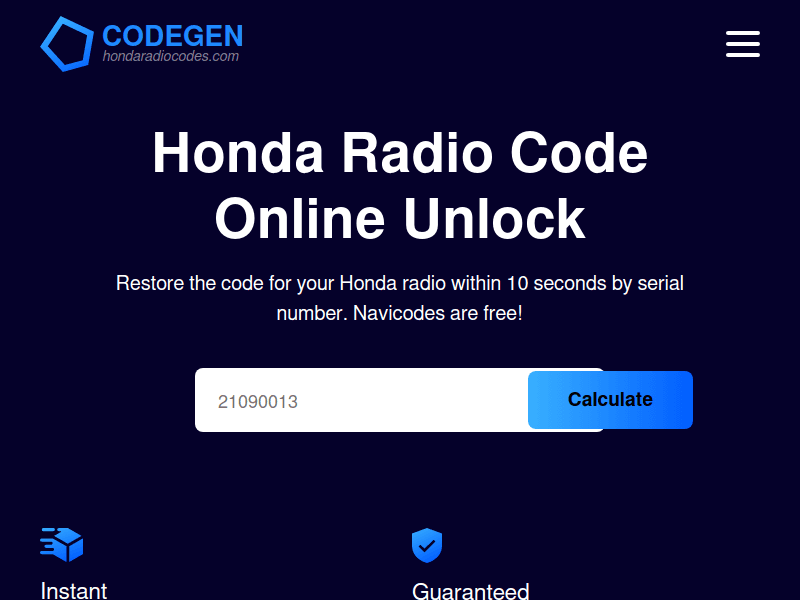 Hondaradiocodes