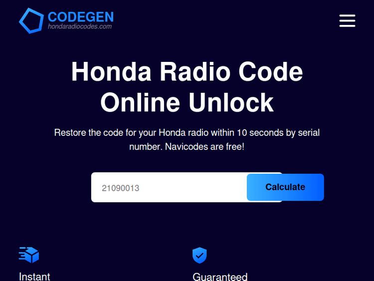 Hondaradiocodes